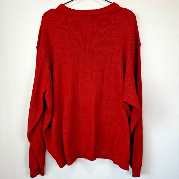 King Size Maroon Crew Neck Cable Knit Sweater Mens 4XL - Picture 5 of 6